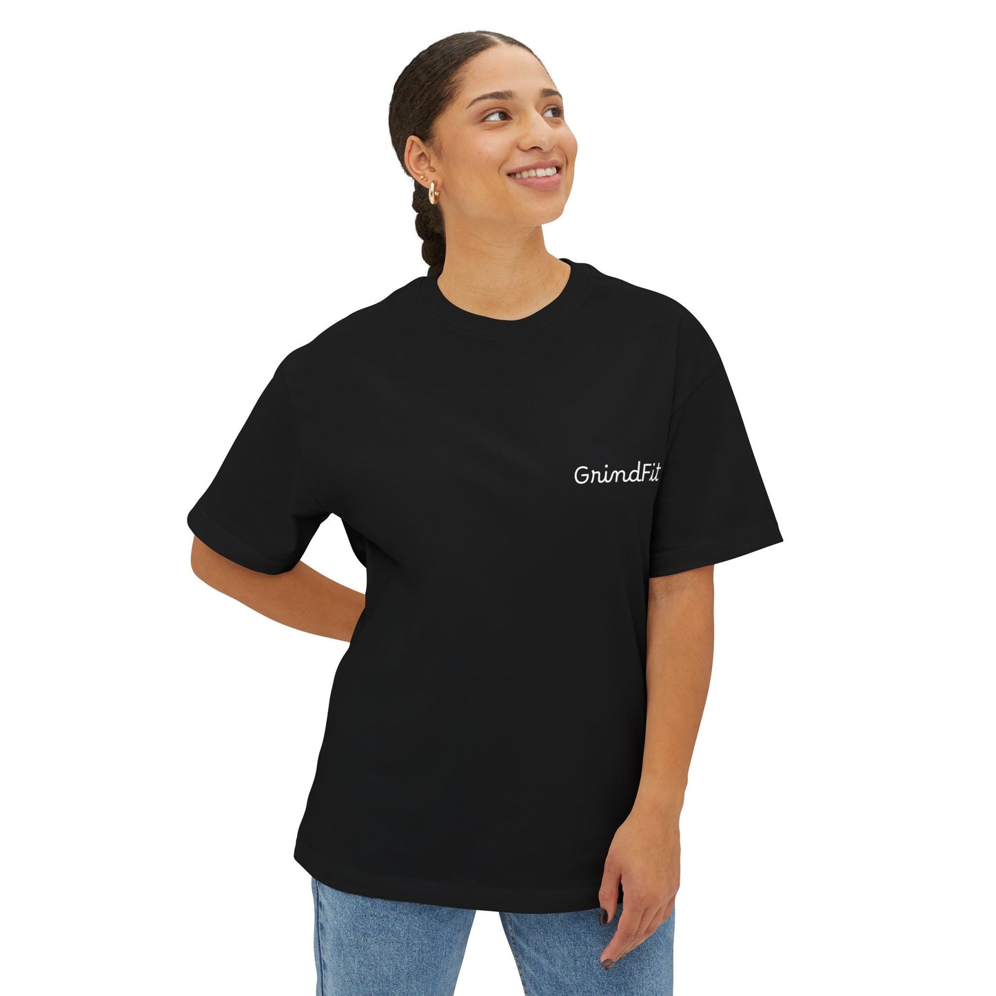 GrindFit Unisex Oversized Boxy Tee - Casual Workout Shirt, Gym Apparel, Coffee Lover Gift, Daily Motivation Tee, Relaxed Fit T-Shirt