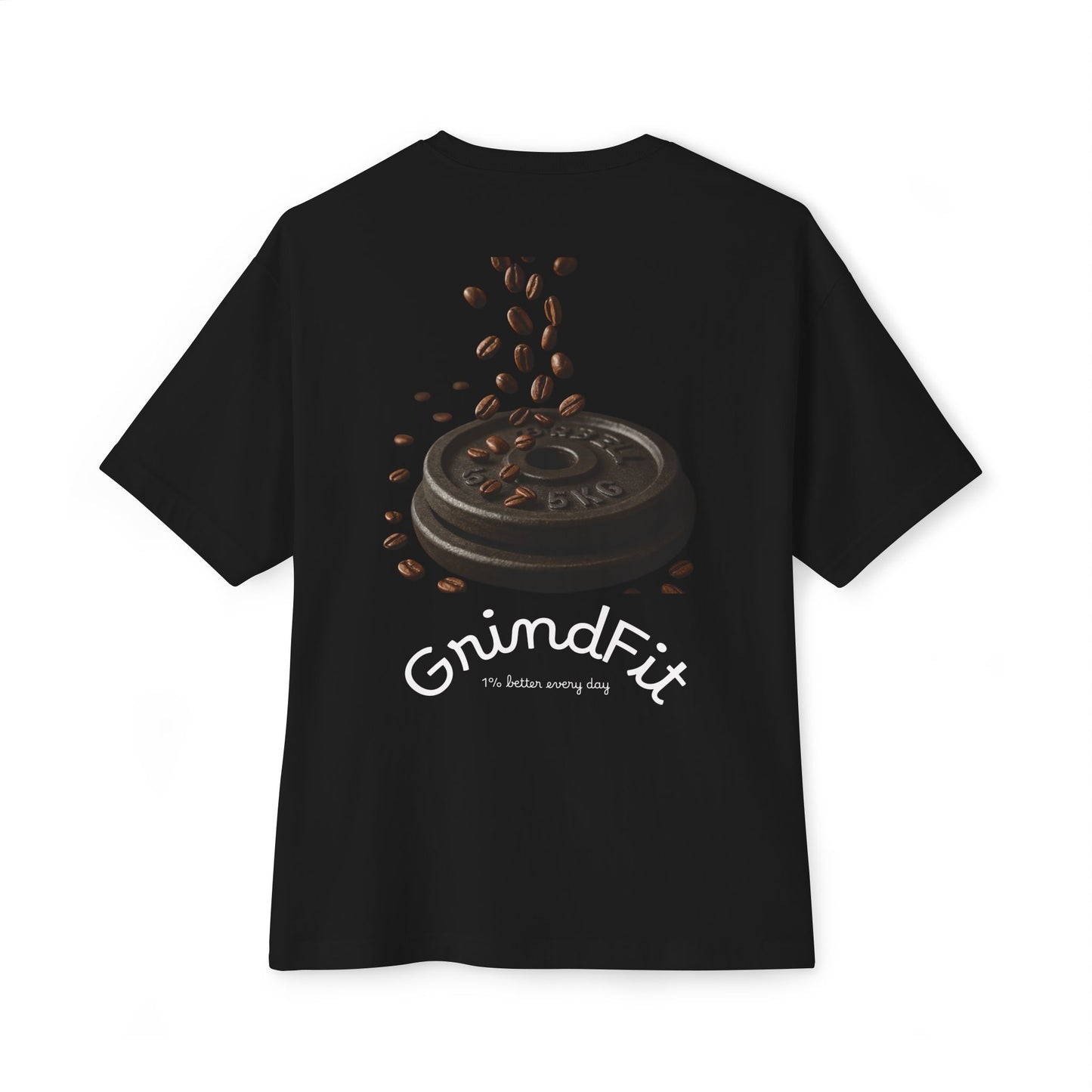 GrindFit Unisex Oversized Boxy Tee - Casual Workout Shirt, Gym Apparel, Coffee Lover Gift, Daily Motivation Tee, Relaxed Fit T-Shirt