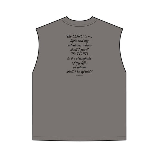 Men's Faded Graphic Tank - Motivational - Psalm 27:1