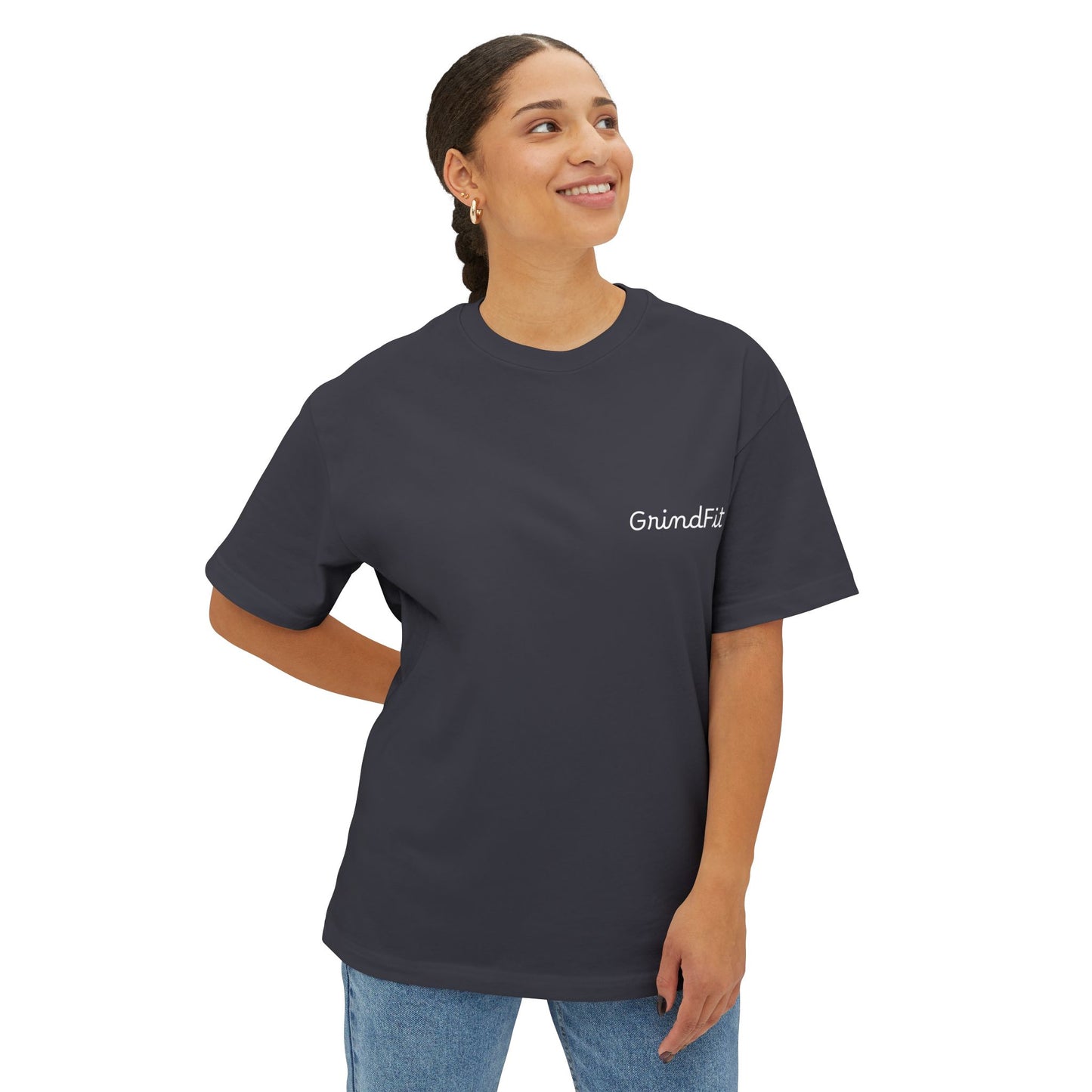 GrindFit Unisex Oversized Boxy Tee - Casual Workout Shirt, Gym Apparel, Coffee Lover Gift, Daily Motivation Tee, Relaxed Fit T-Shirt